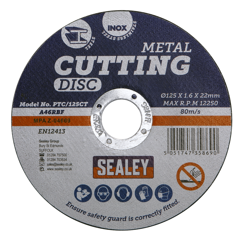 125 x 1.6mm Cutting Disc 22mm Bore PTC/125CT