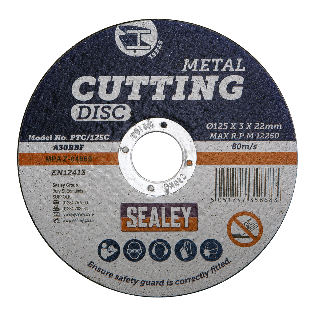 125 x 3mm Cutting Disc 22mm Bore PTC/125C