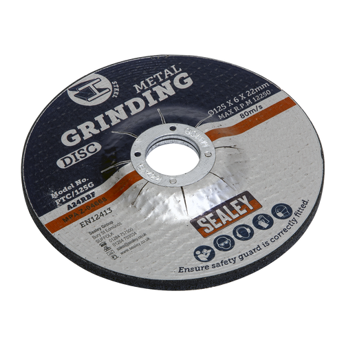 125 x 6mm Grinding Disc 22mm Bore PTC/125G