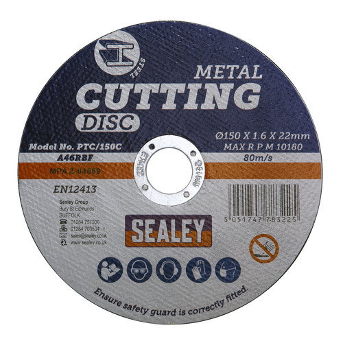 150 x 1.6mm Cutting Disc 22mm Bore PTC/150C