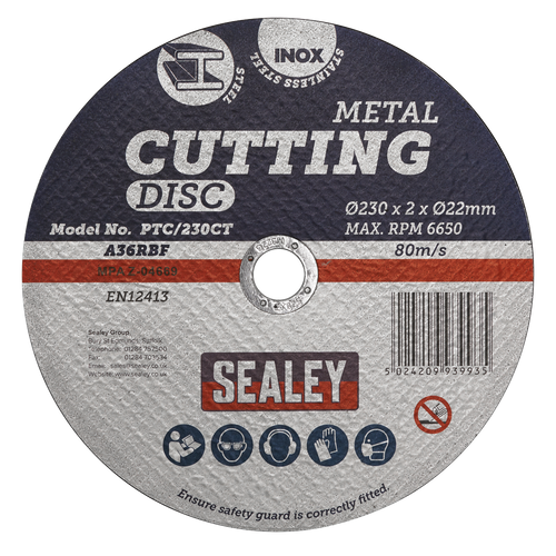 230 x 2mm Cutting Disc 22mm Bore PTC/230CT