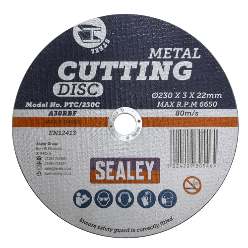 230 x 3mm Cutting Disc 22mm Bore PTC/230C