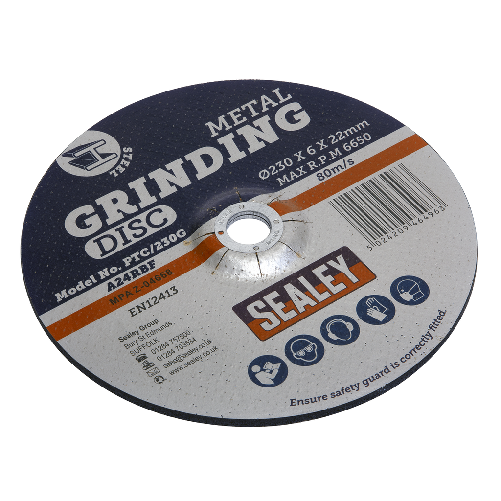 230 x 6mm Grinding Disc 22mm Bore PTC/230G