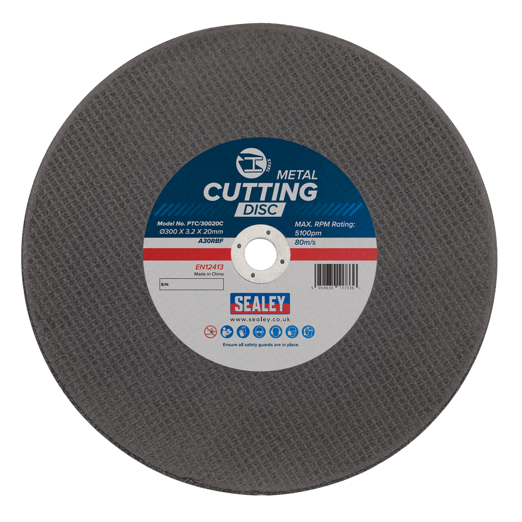 300 x 3.2mm Flat Metal Cutting Disc 20mm Bore PTC/30020C