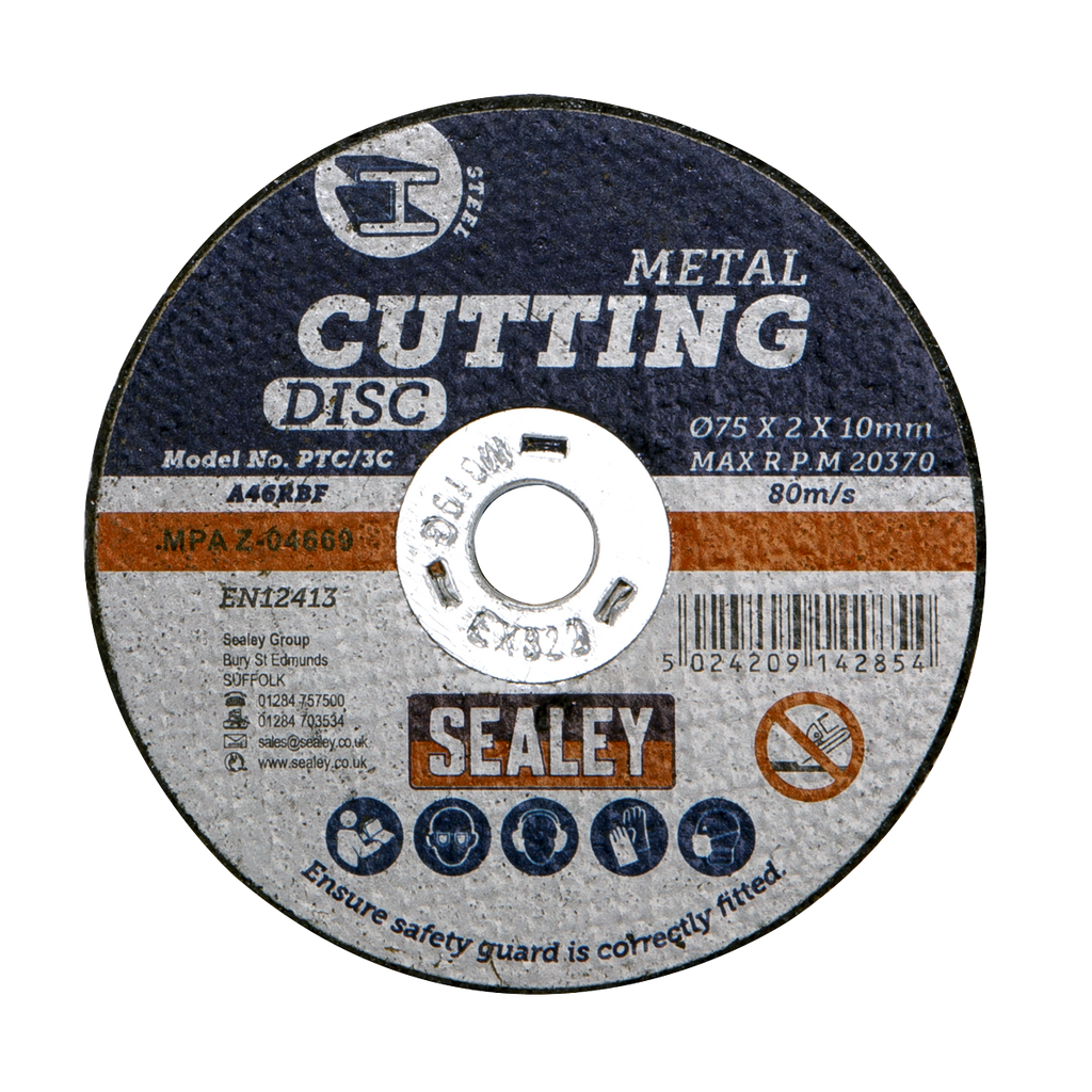 75 x 2mm Cutting Disc 10mm Bore - Pack of 5 PTC/3C5