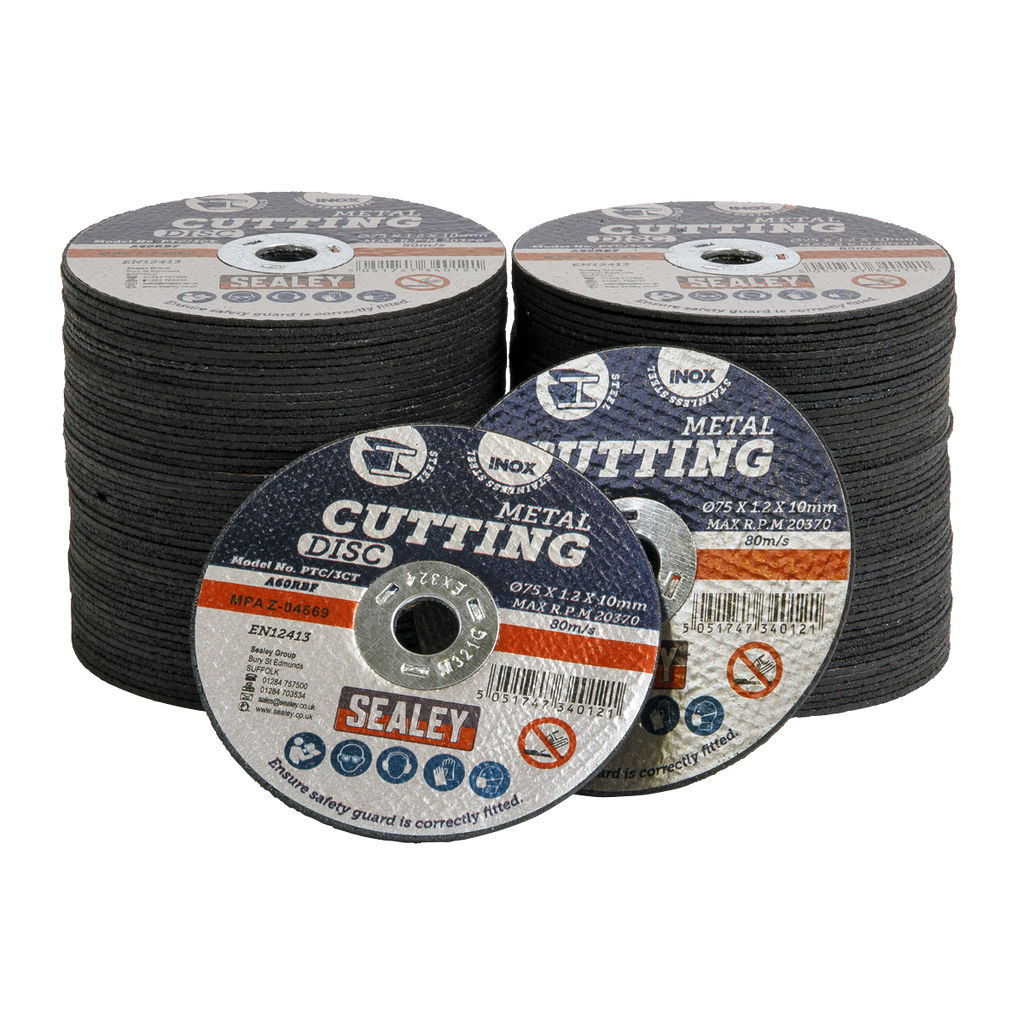 75 x 1.2mm Cutting Disc 10mm Bore - Pack of 100 PTC/3CT100