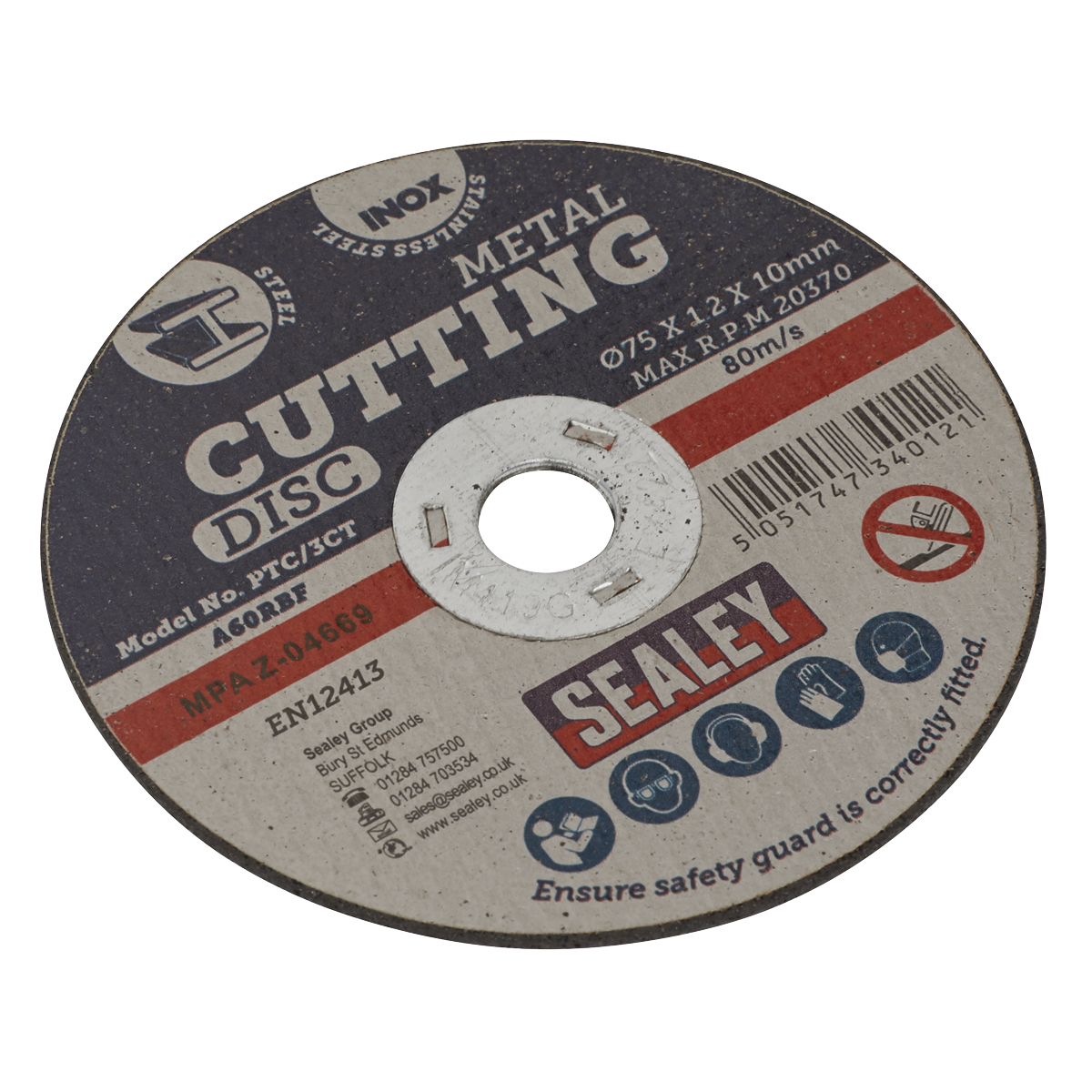 75 x 1.2mm Cutting Disc 10mm Bore - Pack of 100 PTC/3CT100