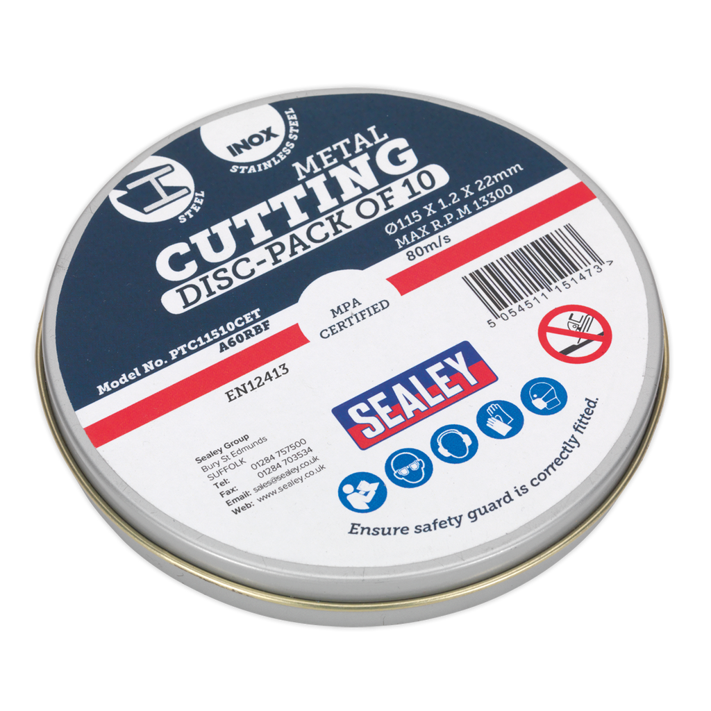 115 x 1.2mm Cutting Discs, Packs of 10 - Display Box of 10 PTC11510CETD