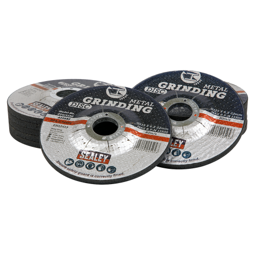 115 x 6mm Grinding Disc 22mm Bore - Pack of 12 PTC115G12