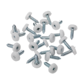 Numberplate Screw with Plastic Enclosed Head 4.8 x 18mm, White - Pack of 50 PTNP1