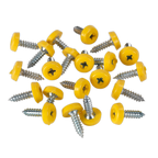 Numberplate Screw with Plastic Enclosed Head 4.8 x 18mm, Yellow - Pack of 50 PTNP2