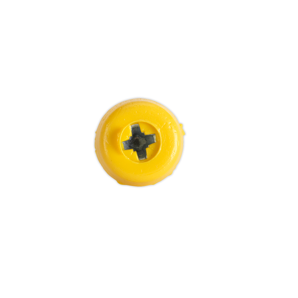Numberplate Screw with Plastic Enclosed Head 4.8 x 18mm, Yellow - Pack of 50 PTNP2
