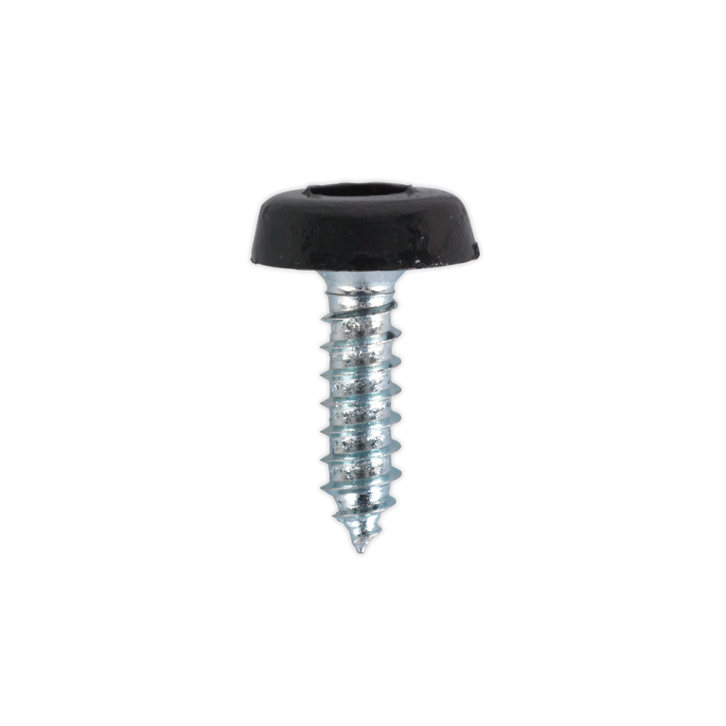 Numberplate Screw with Plastic Enclosed Head 4.8 x 18mm, Black - Pack of 50 PTNP3