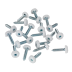 Numberplate Screw with Plastic Enclosed Head 4.8 x 24mm, White - Pack of 50 PTNP5