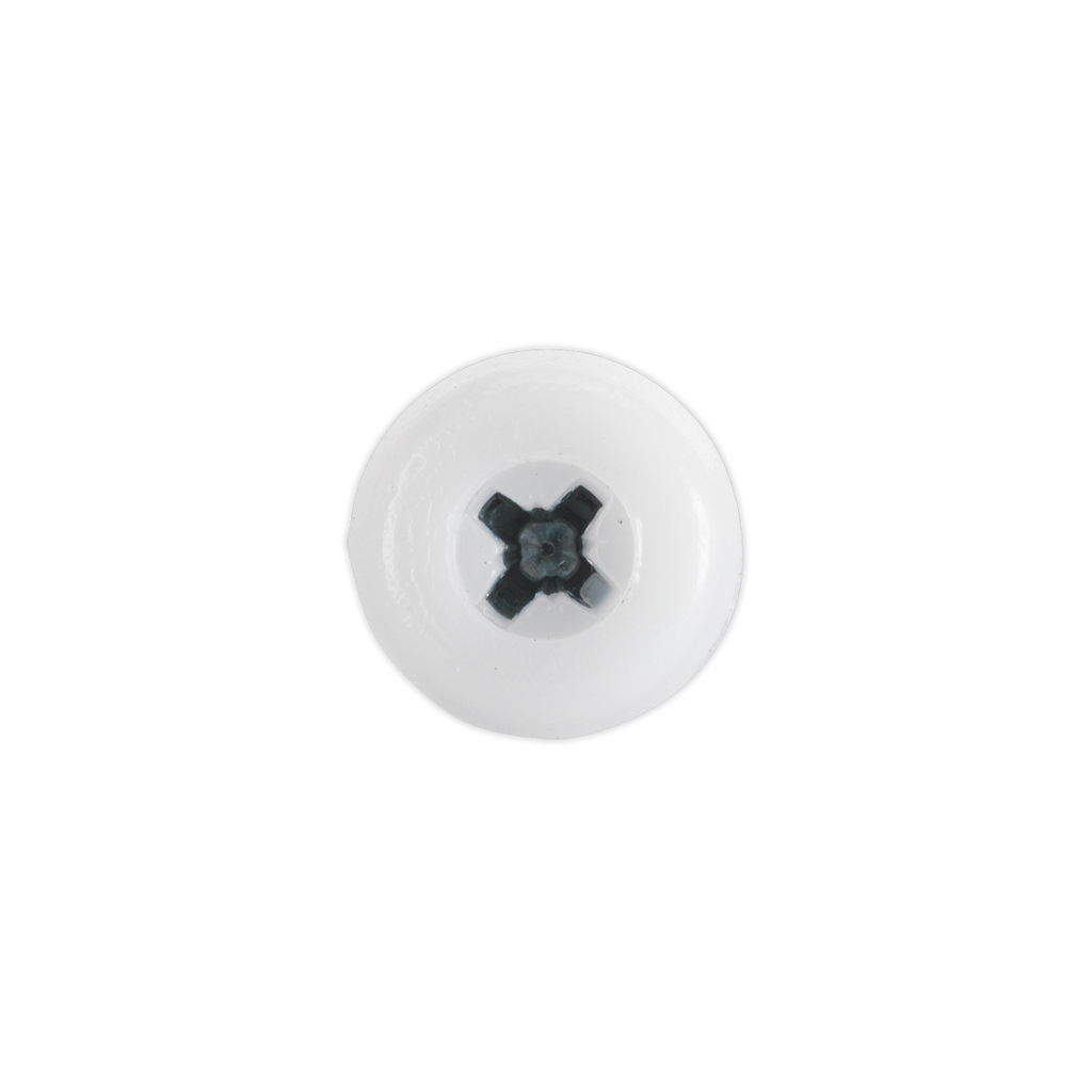 Numberplate Screw with Plastic Enclosed Head 4.8 x 24mm, White - Pack of 50 PTNP5