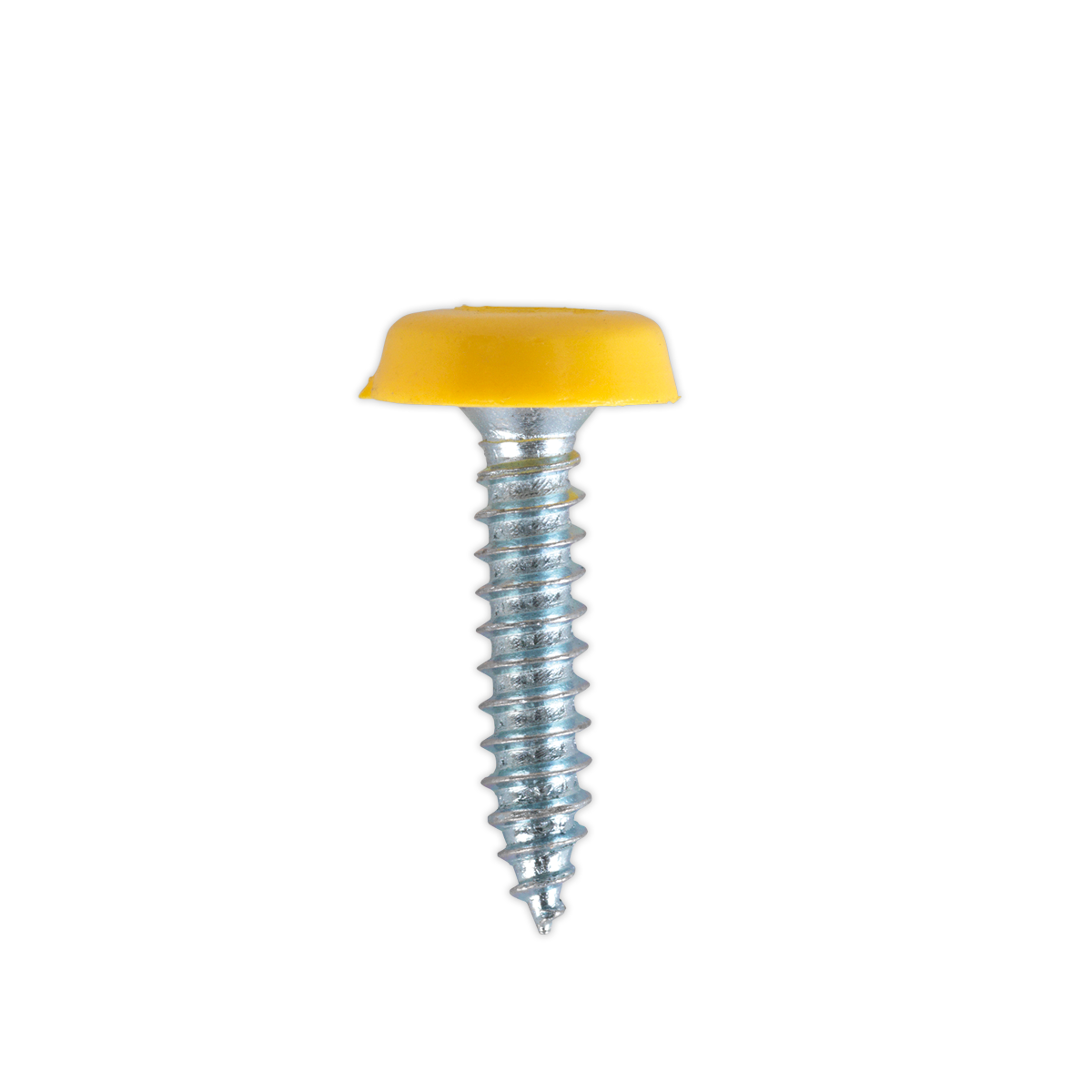 Numberplate Screw with Plastic Enclosed Head 4.8 x 24mm, Yellow - Pack of 50 PTNP6
