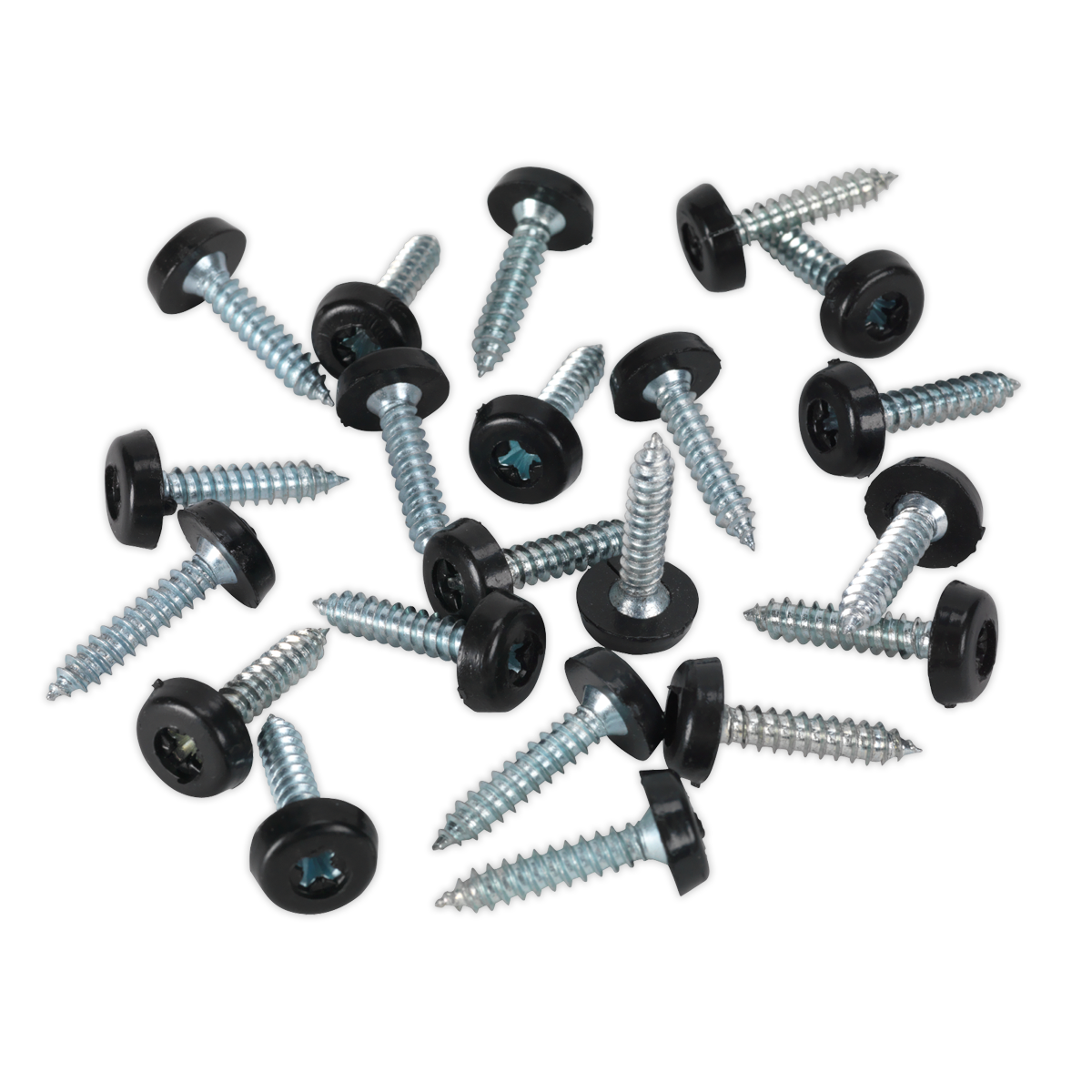 Numberplate Screw with Plastic Enclosed Head 4.8 x 24mm, Black - Pack of 50 PTNP7