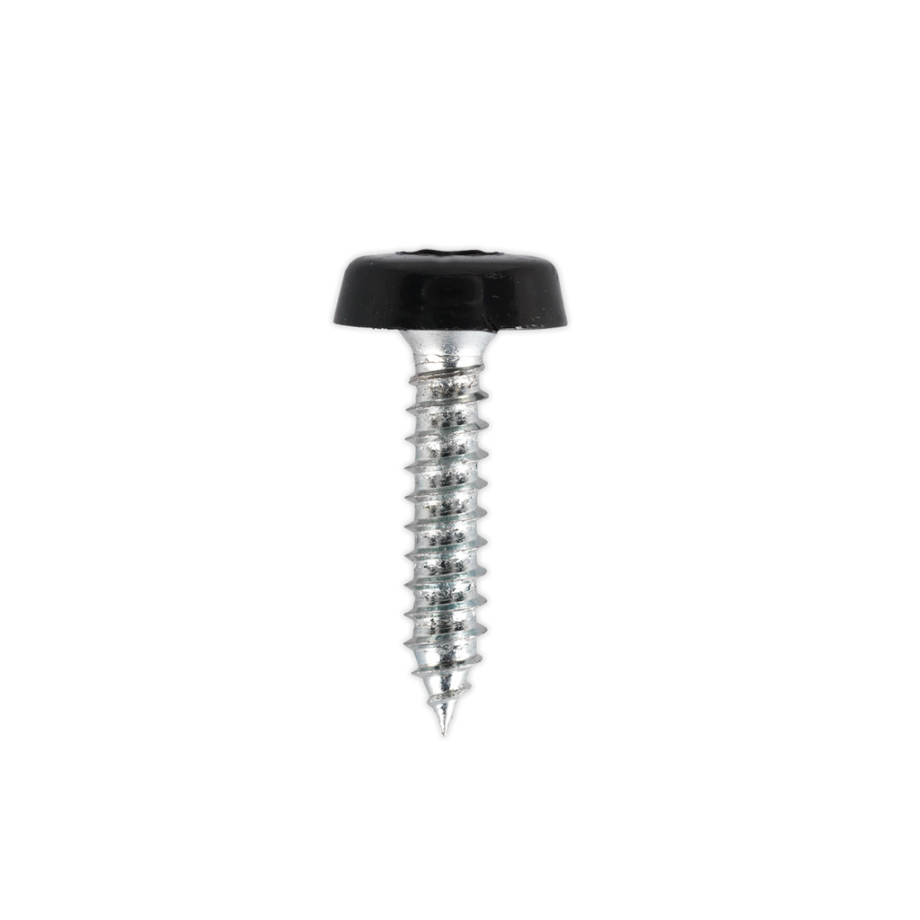 Numberplate Screw with Plastic Enclosed Head 4.8 x 24mm, Black - Pack of 50 PTNP7