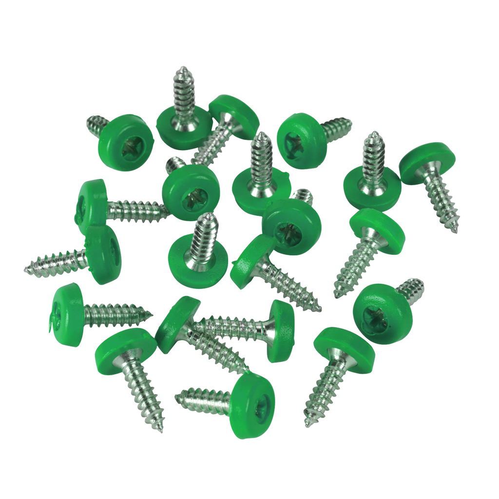 Numberplate Screws 4.8 x 18mm, Green - Pack of 50 PTNPG