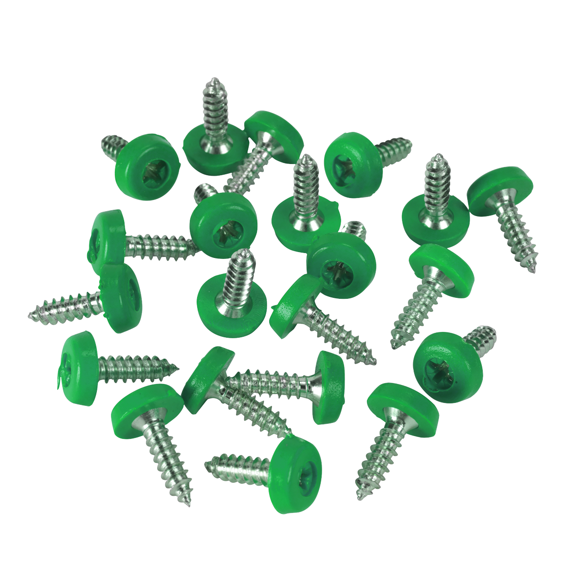 Numberplate Screws 4.8 x 18mm, Green - Pack of 50 PTNPG
