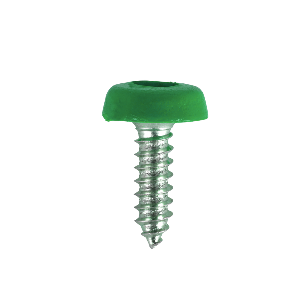 Numberplate Screws 4.8 x 18mm, Green - Pack of 50 PTNPG