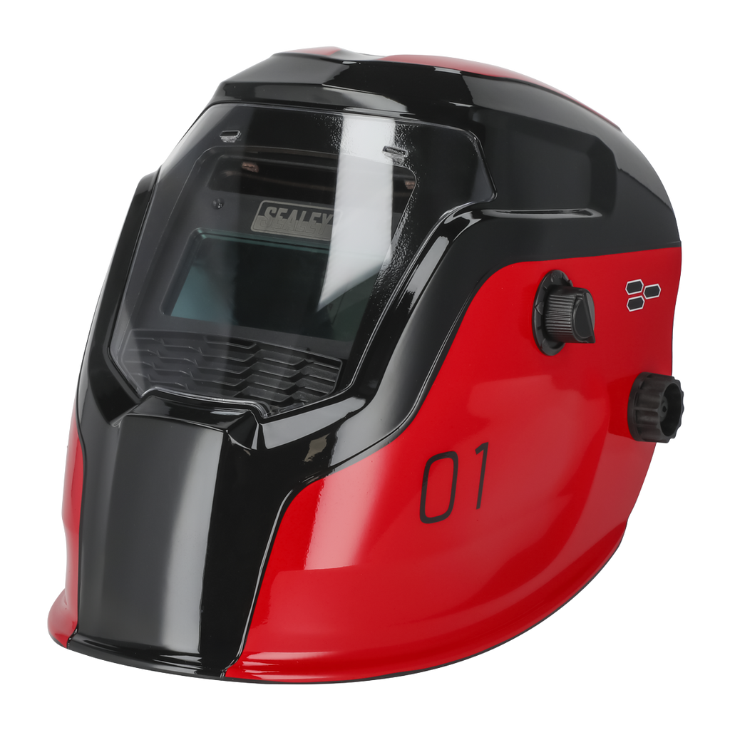 Auto Darkening Welding Helmet Shade 9-13 - Red PWH1
