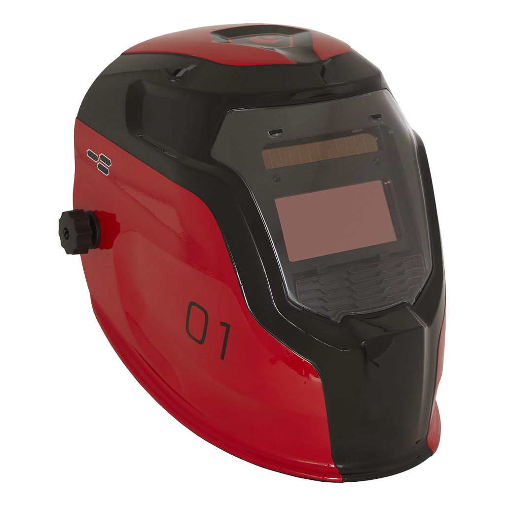 Auto Darkening Welding Helmet Shade 9-13 - Red PWH1