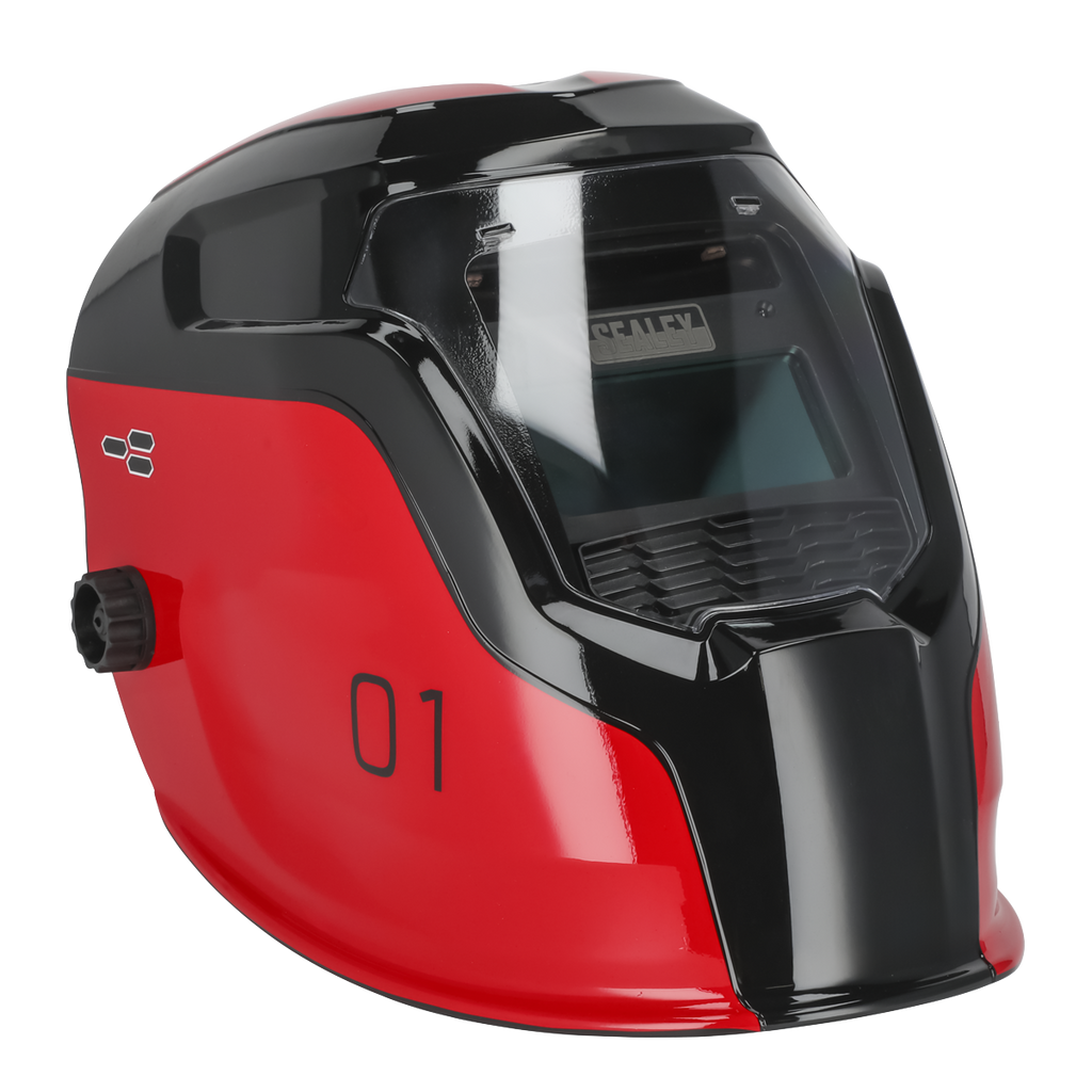 Auto Darkening Welding Helmet Shade 9-13 - Red PWH1