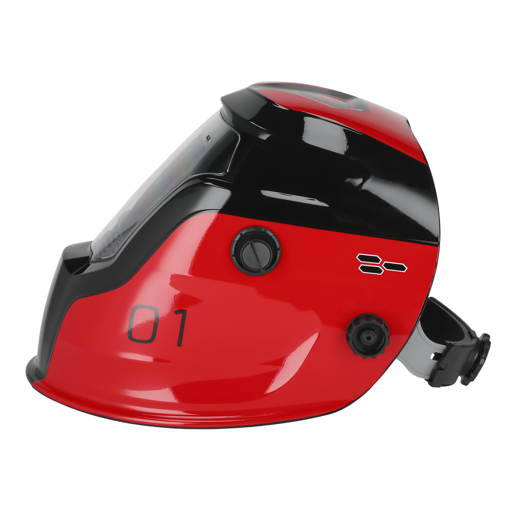 Auto Darkening Welding Helmet Shade 9-13 - Red PWH1