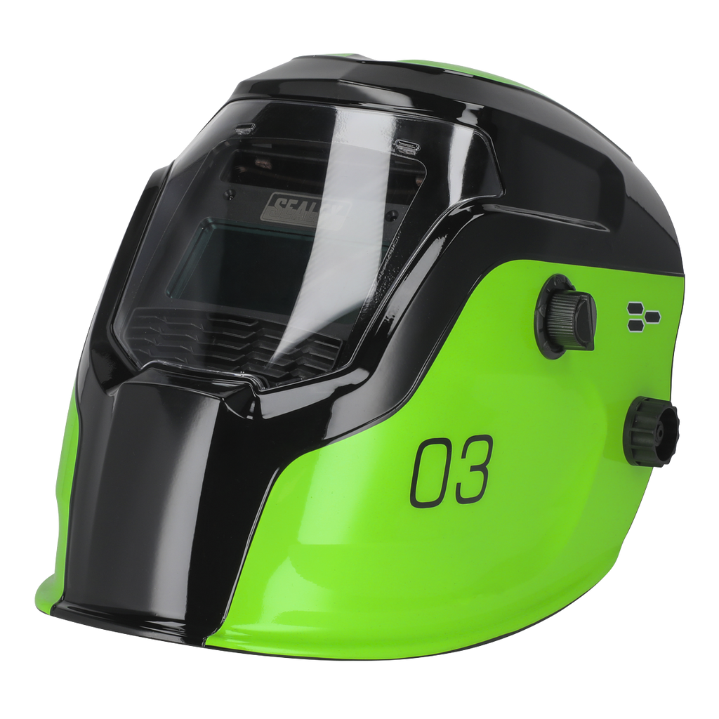 Auto Darkening Welding Helmet Shade 9-13 - Green PWH3