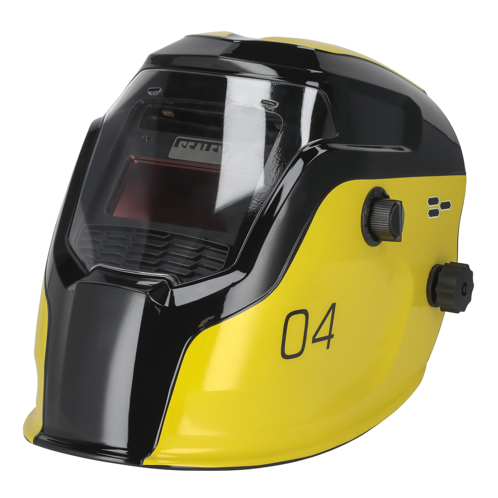 Auto Darkening Welding Helmet Shade 9-13 - Yellow PWH4