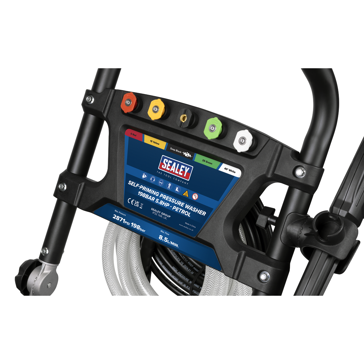 Pressure Washer 198bar 513L/hr Self-Priming 5.8hp Petrol PWM2500SP