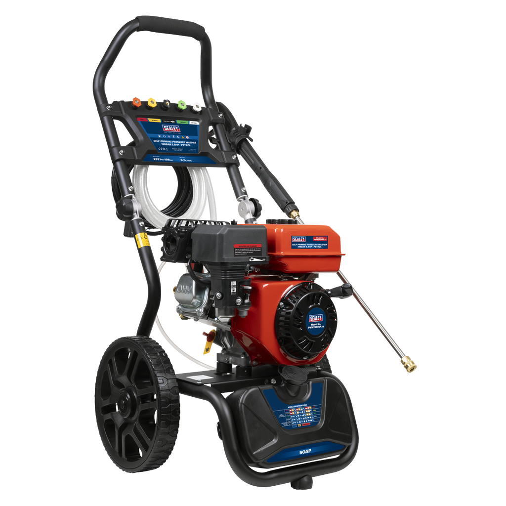 Pressure Washer 198bar 513L/hr Self-Priming 5.8hp Petrol PWM2500SP