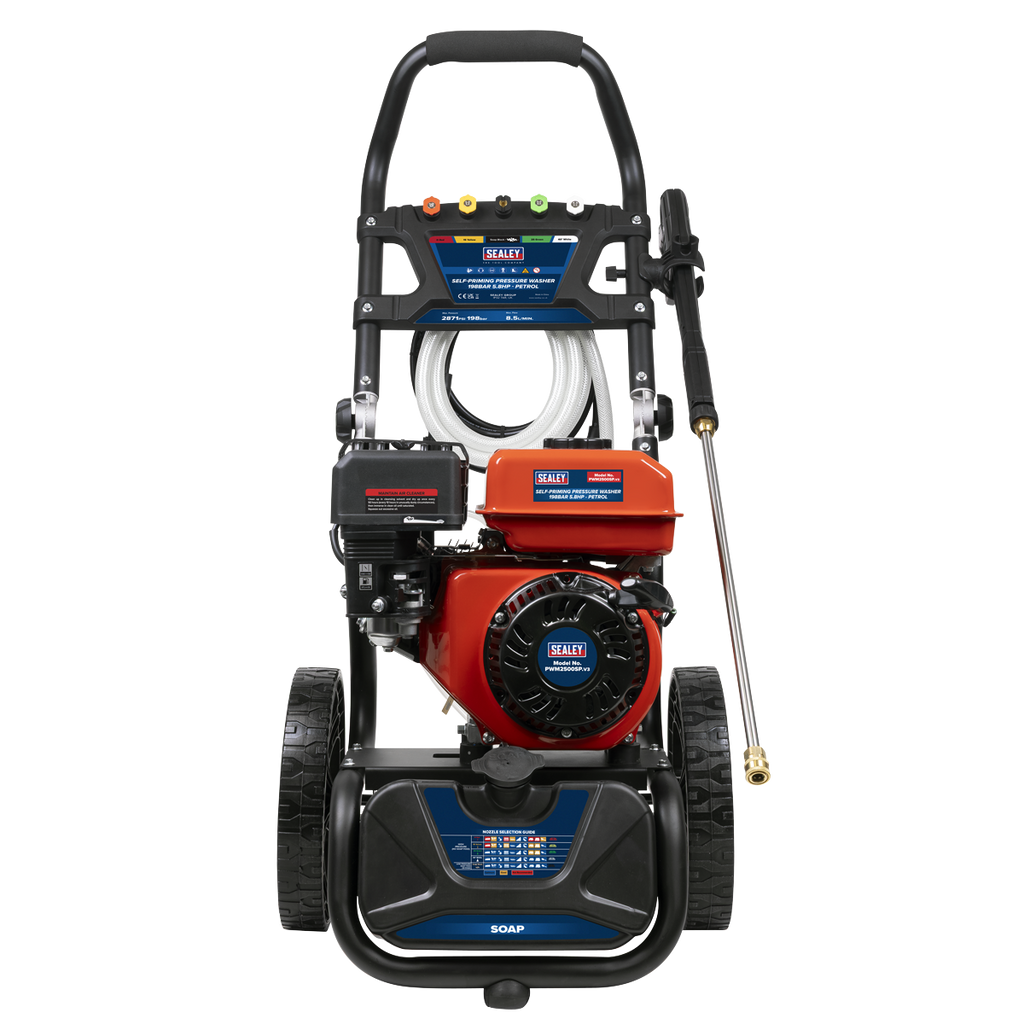 Pressure Washer 198bar 513L/hr Self-Priming 5.8hp Petrol PWM2500SP