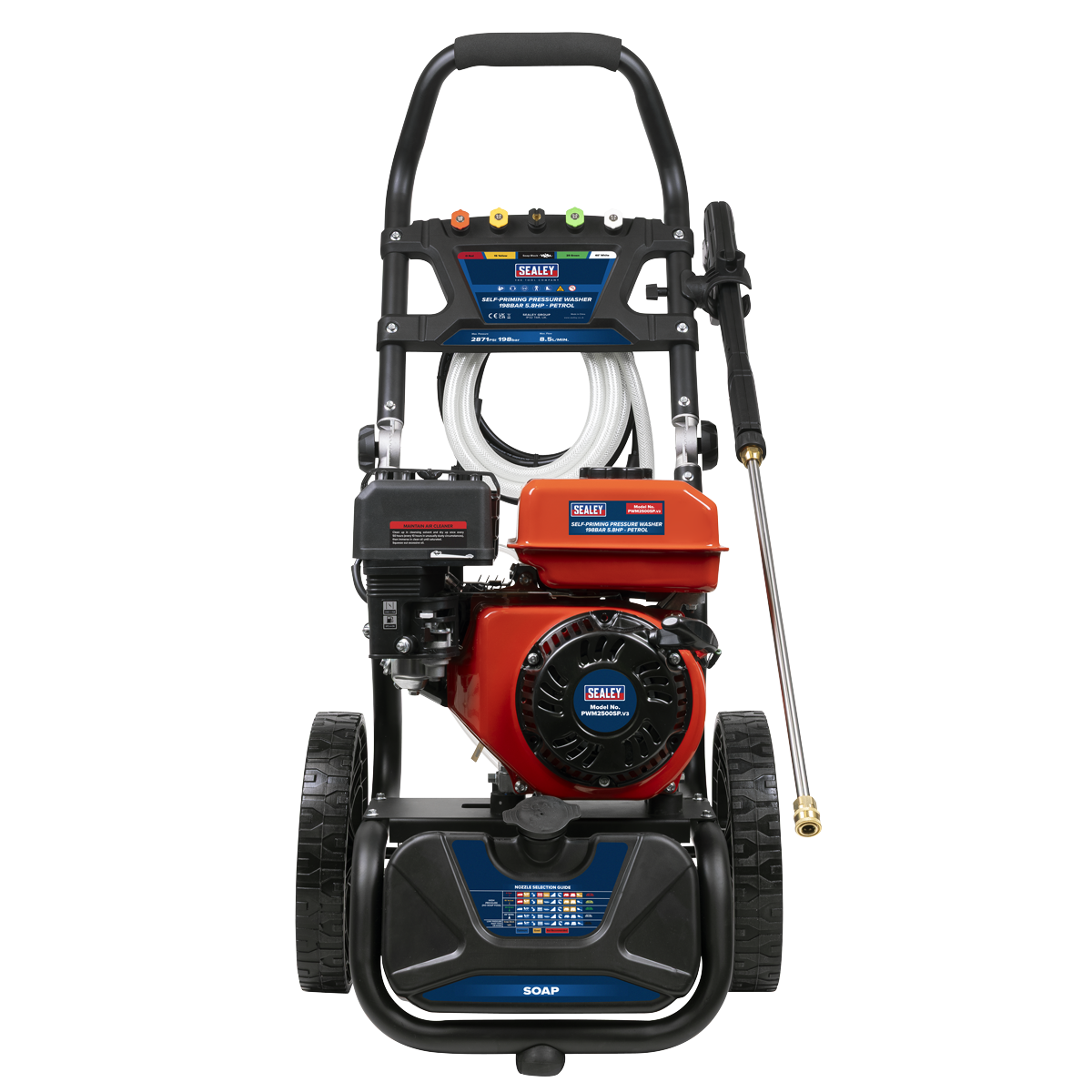 Pressure Washer 198bar 513L/hr Self-Priming 5.8hp Petrol PWM2500SP