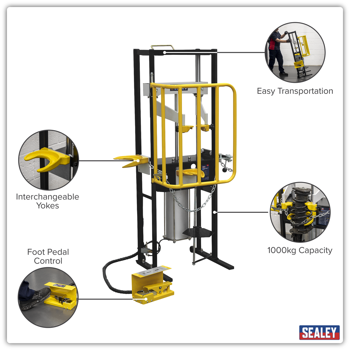 Air Operated Coil Spring Compressor 1000kg RE300