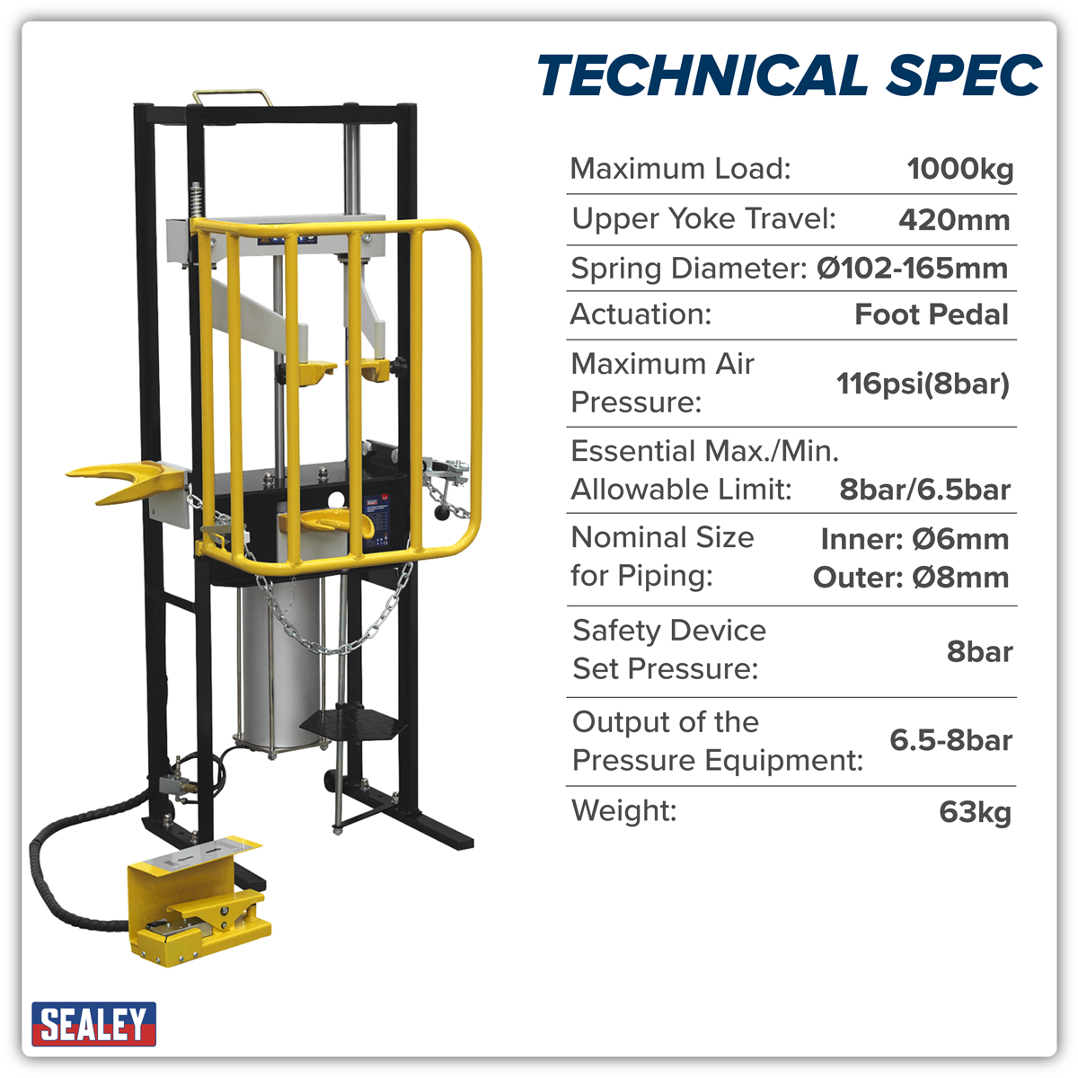 Air Operated Coil Spring Compressor 1000kg RE300