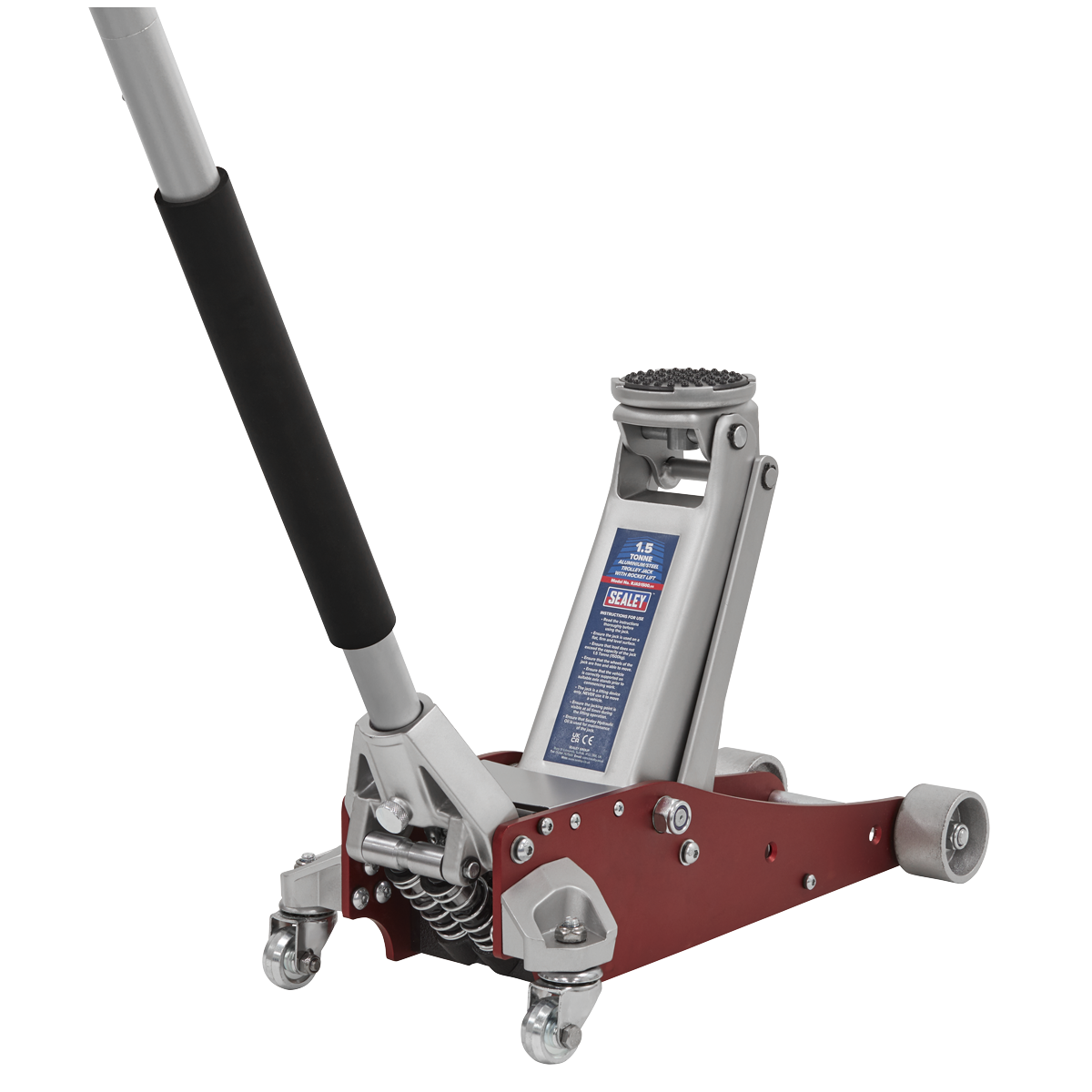 Aluminium/Steel Trolley Jack with Rocket Lift 1.5 Tonne RJAS1500