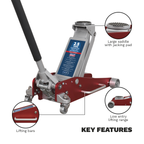 Aluminium/Steel Trolley Jack with Rocket Lift 2.5 Tonne RJAS2500