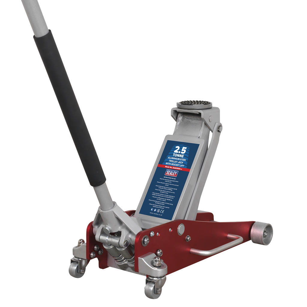 Aluminium/Steel Trolley Jack with Rocket Lift 2.5 Tonne RJAS2500