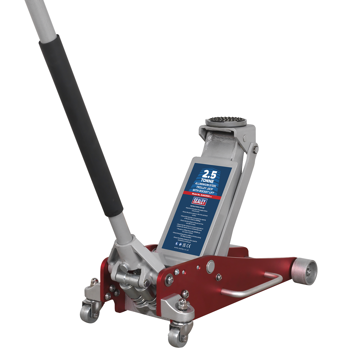 Aluminium/Steel Trolley Jack with Rocket Lift 2.5 Tonne RJAS2500