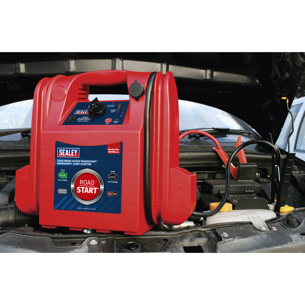 12/24V Emergency Jump Starter 3200/1600 Peak Amps RS105