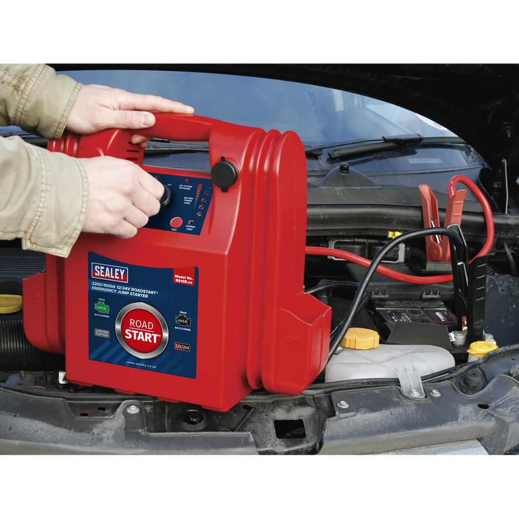 12/24V Emergency Jump Starter 3200/1600 Peak Amps RS105