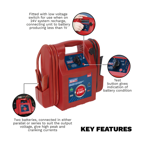12/24V Emergency Jump Starter 3200/1600 Peak Amps RS105