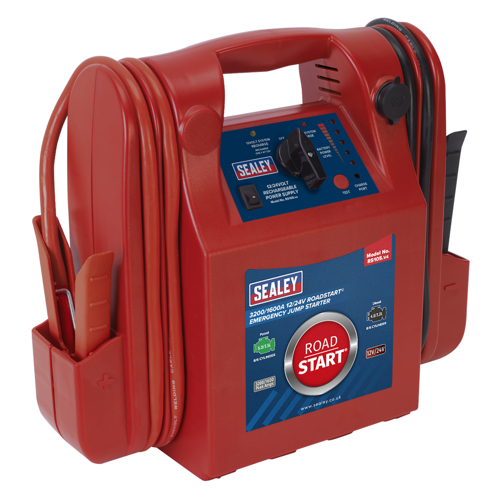12/24V Emergency Jump Starter 3200/1600 Peak Amps RS105
