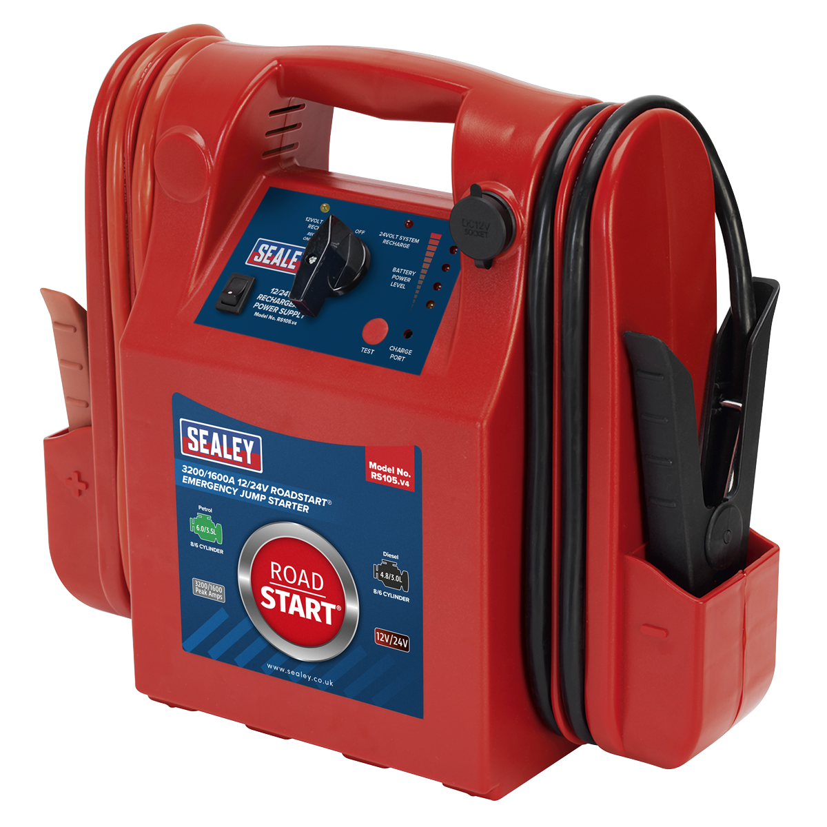 12/24V Emergency Jump Starter 3200/1600 Peak Amps RS105