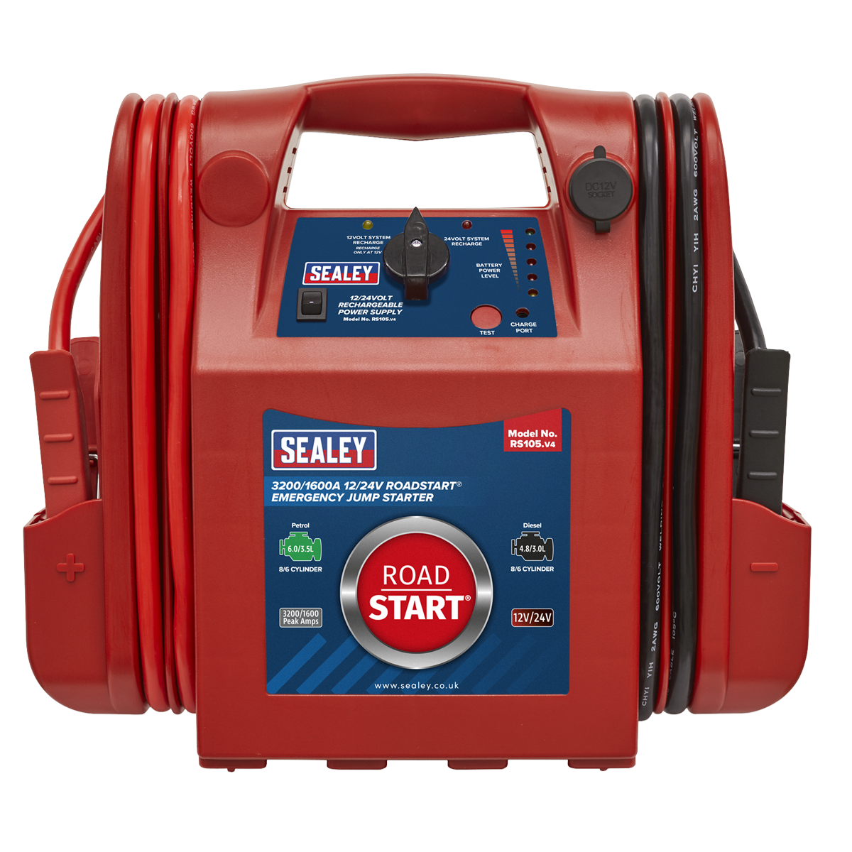 12/24V Emergency Jump Starter 3200/1600 Peak Amps RS105