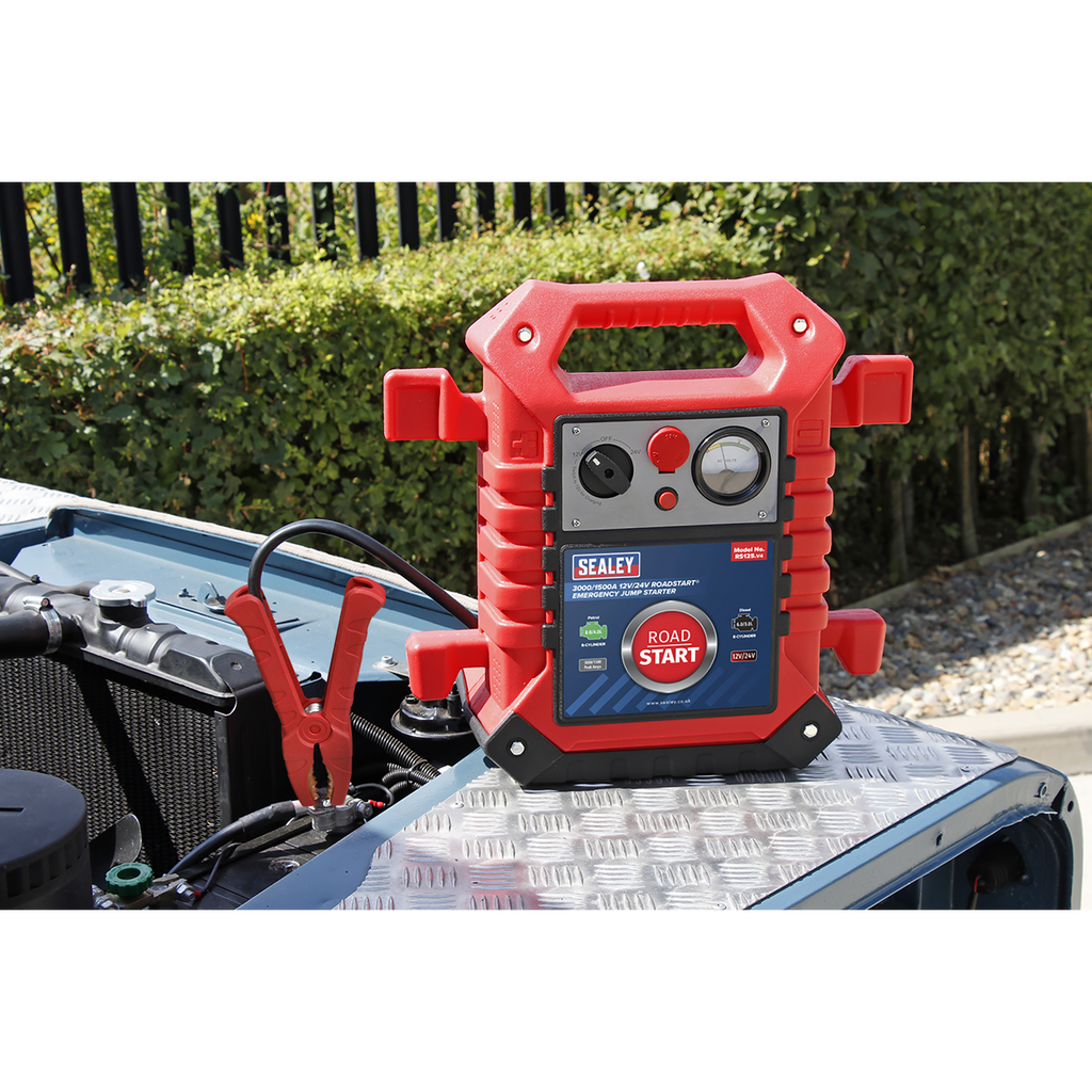 12/24V Emergency Jump Starter 3000/1500 Peak Amps RS125