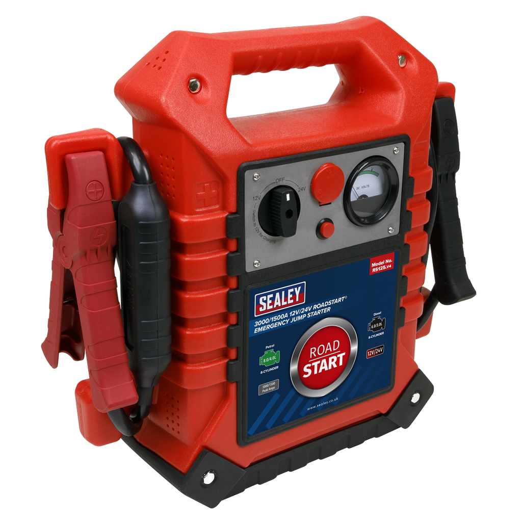 12/24V Emergency Jump Starter 3000/1500 Peak Amps RS125