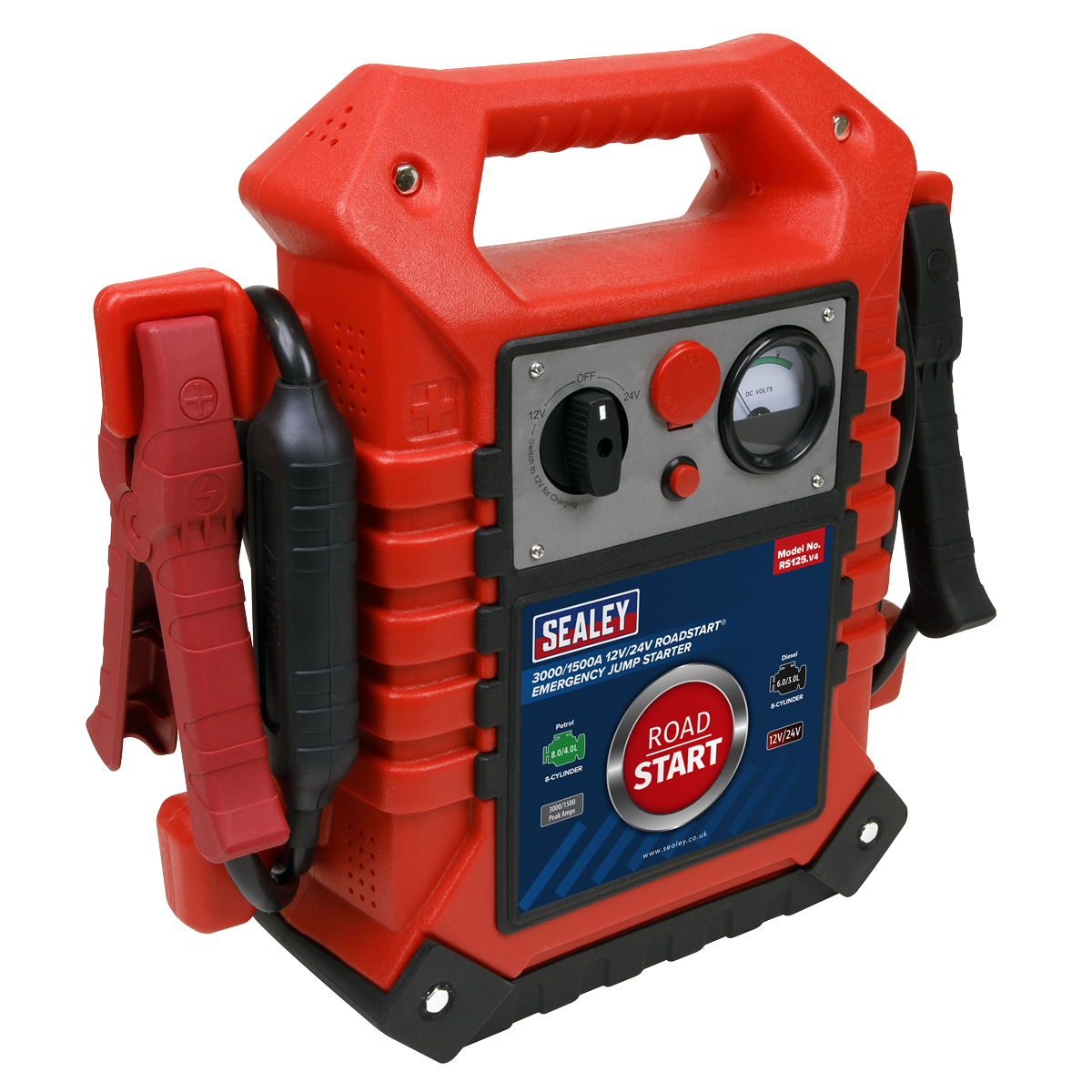 12/24V Emergency Jump Starter 3000/1500 Peak Amps RS125